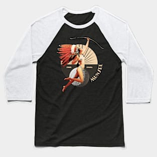 Munsee 1920's Art Deco Indian Moon Pin Up Girl Retro Stand Strong Baseball T-Shirt